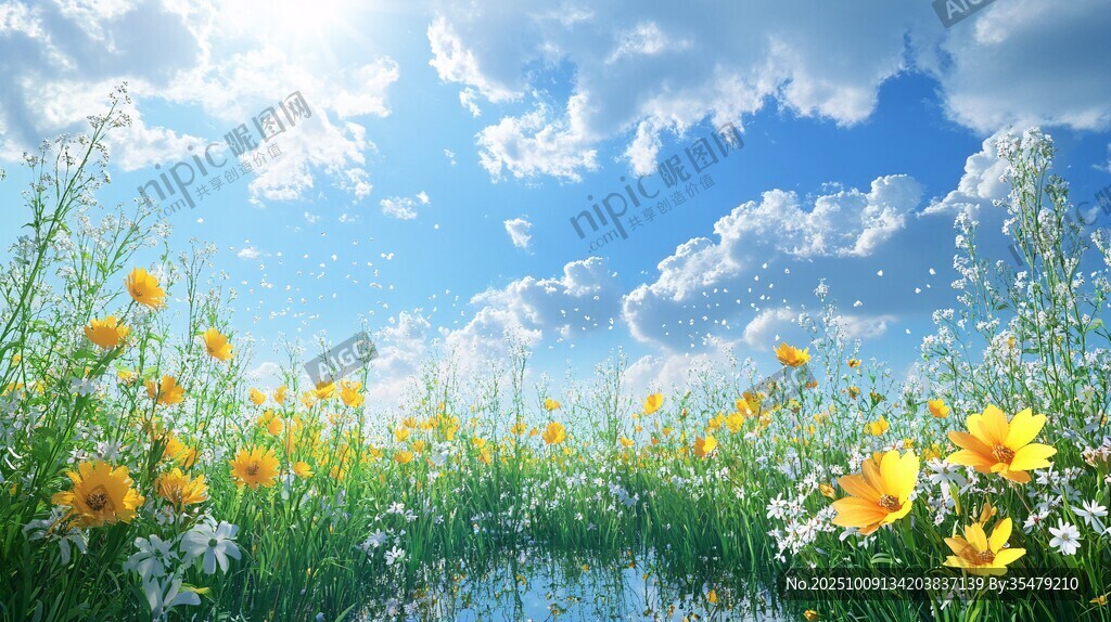 陽光下的爛漫花海