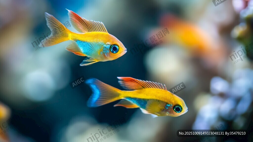 五彩斑斕的熱帶小魚共游
