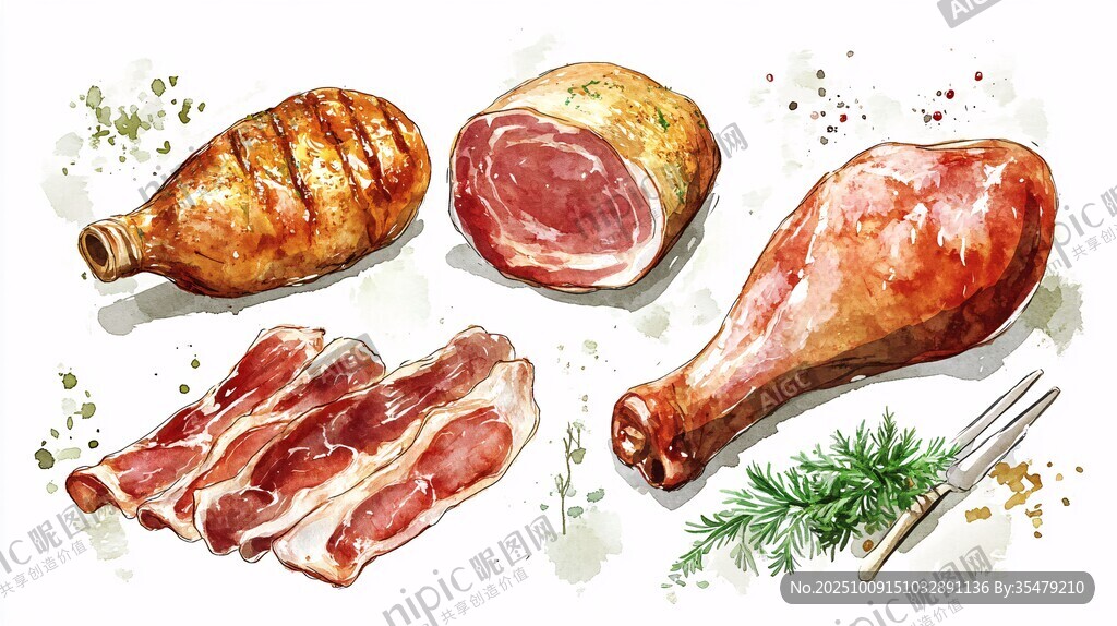 美味多樣肉類(lèi)食材展示