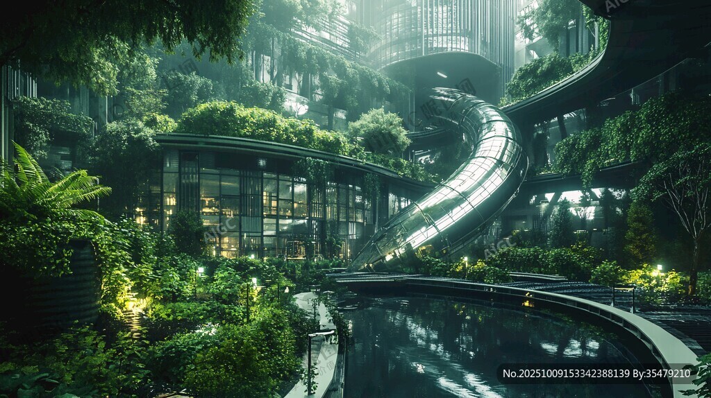 未來感生態(tài)建筑景觀