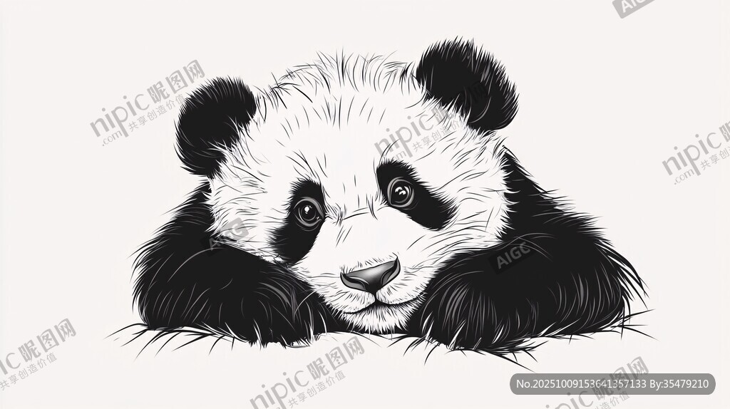 趴著的可愛熊貓