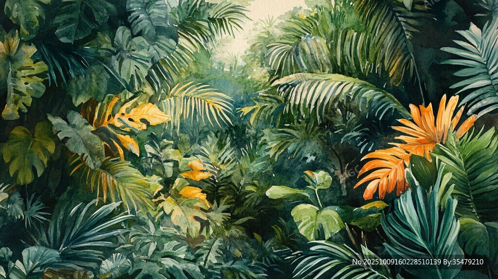 熱帶叢林植物景觀圖
