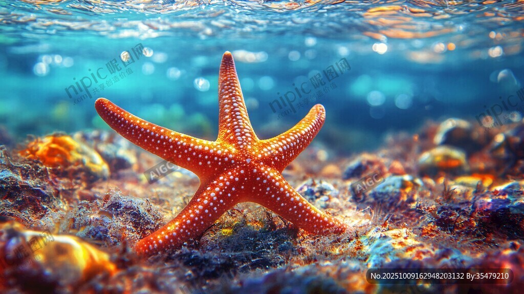 海底的艷麗海星