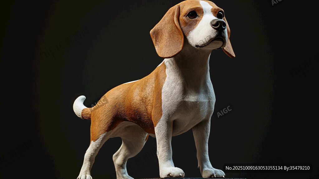 可愛比格犬的精美3D模型