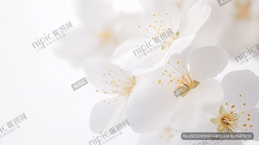 純潔白櫻綻放美麗瞬間