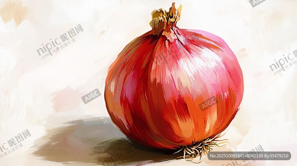 油畫中的紅洋蔥