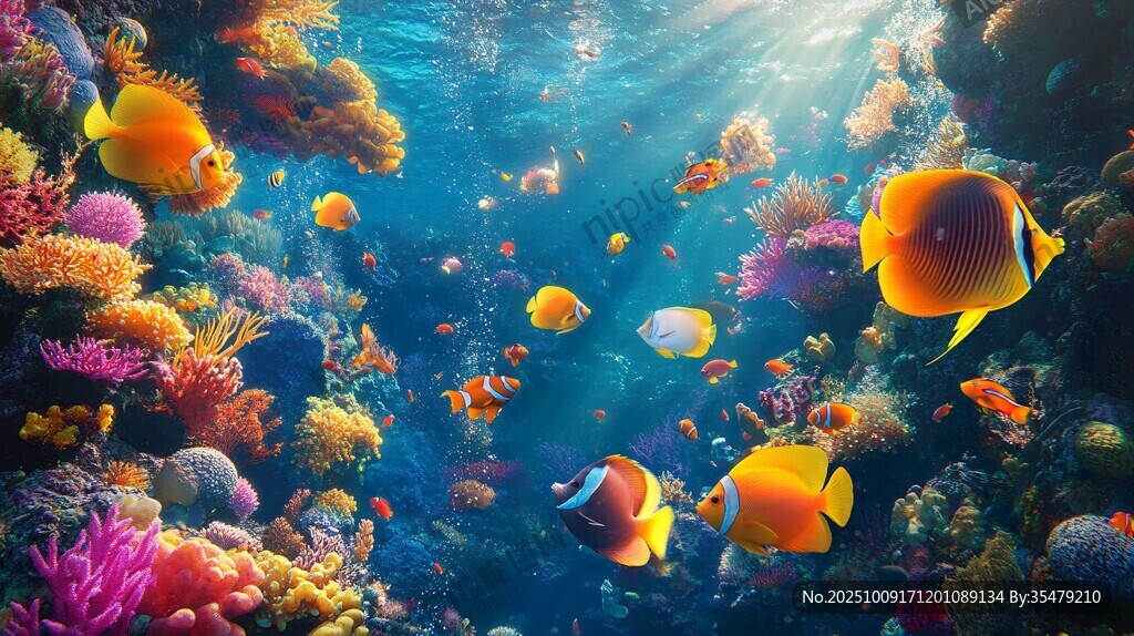 繽紛海底世界的夢幻魚群