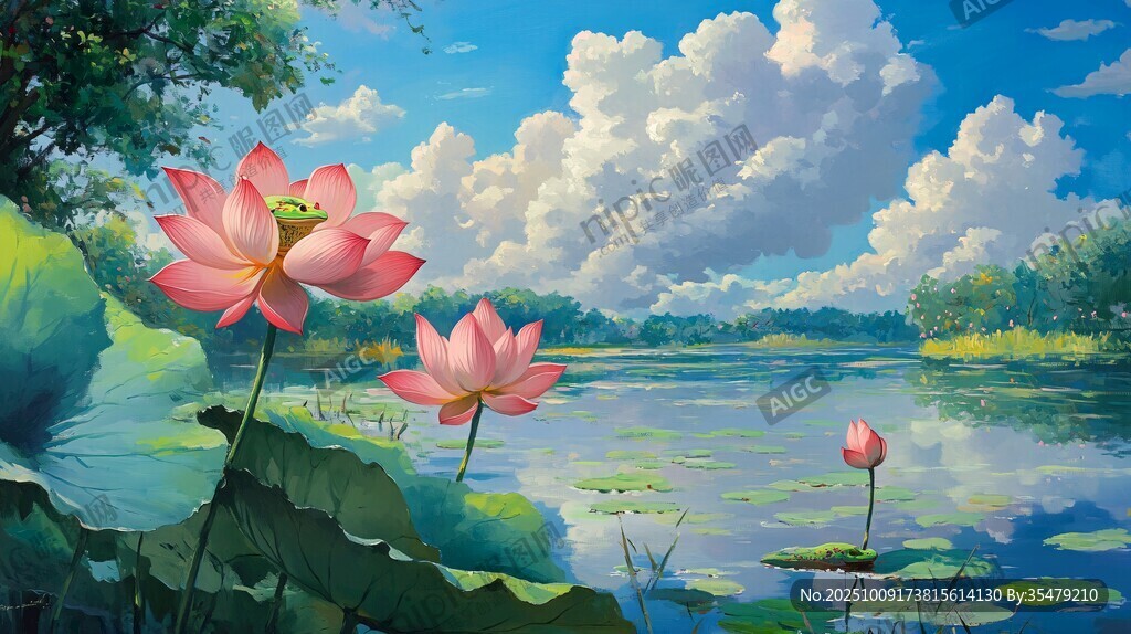 夏日荷塘美景