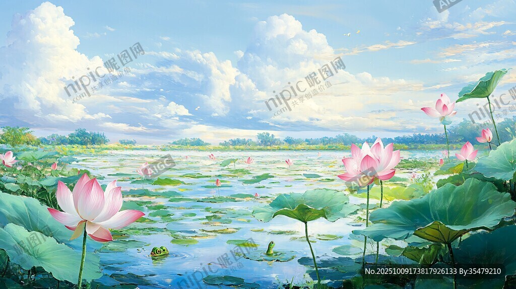 夏日荷塘美景