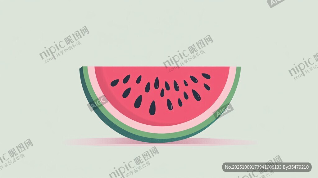 卡通風格的一片西瓜