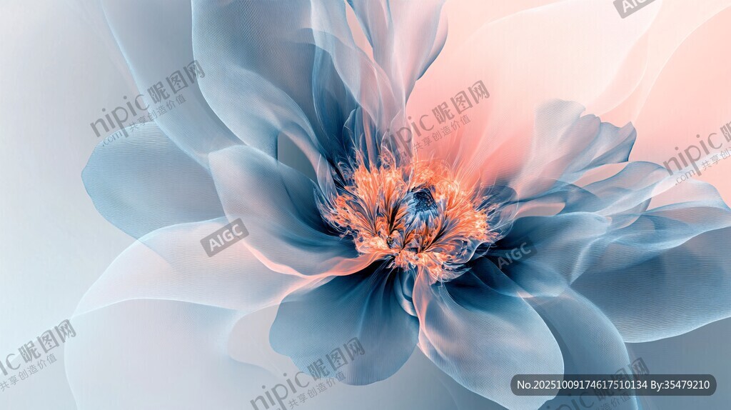 夢(mèng)幻炫彩花朵抽象藝術(shù)圖