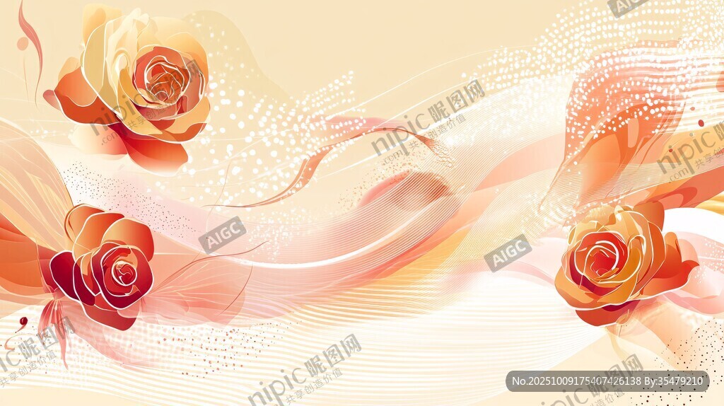 夢(mèng)幻玫瑰背景圖