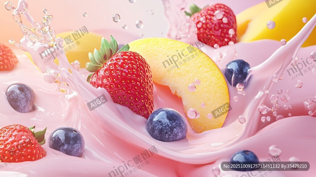 繽紛水果邂逅粉色奶液