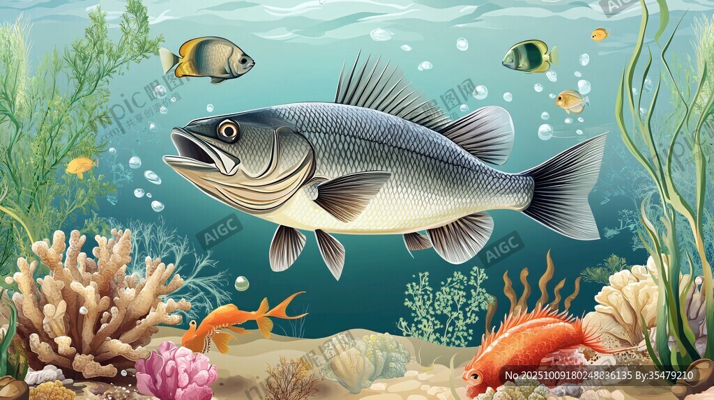 深海大魚暢游繽紛海底世界