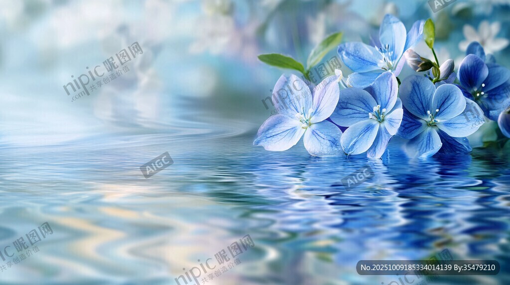 藍(lán)花映水 夢幻清新之景