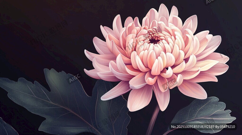粉色菊花綻放 盡顯柔美