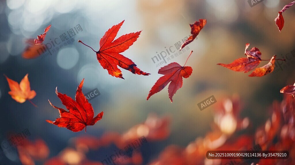 紅葉飄零 盡顯秋之韻味