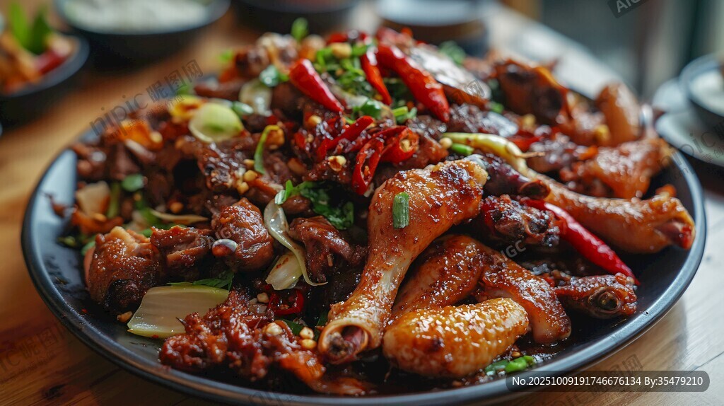 香辣誘人的美味雞肉拼盤