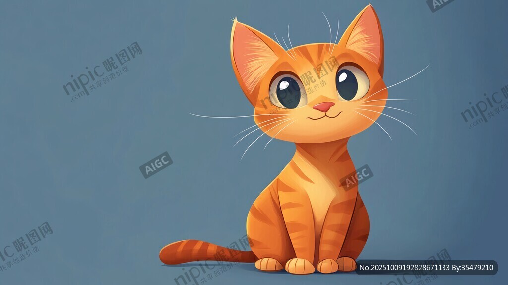 可愛橘貓插畫