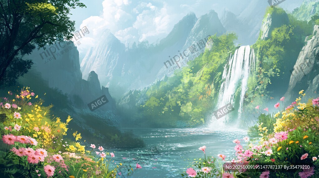 梦幻山水间的烂漫花景 梦幻山水间的烂漫花景