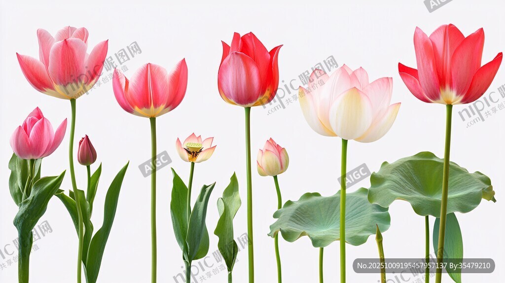 郁金香與荷花的美麗同框