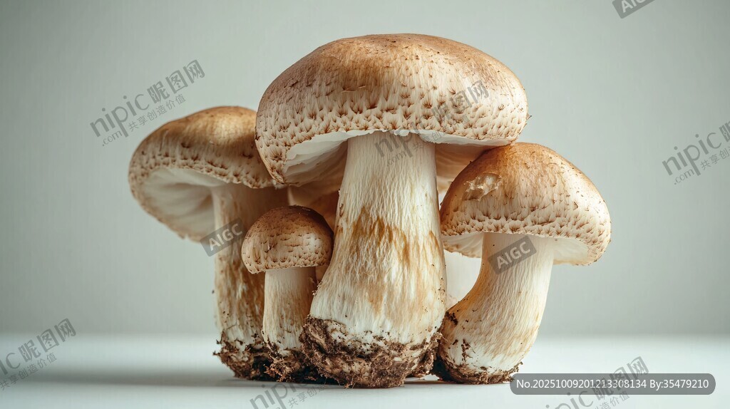 堆疊的新鮮美味香菇