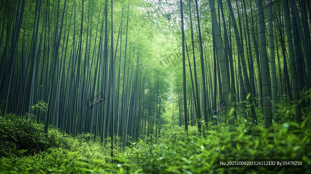 翠綠竹林 靜謐自然之境