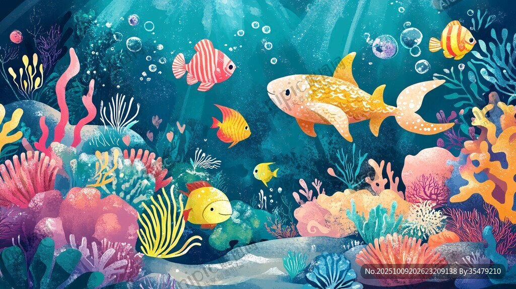 夢(mèng)幻海底世界繽紛魚群