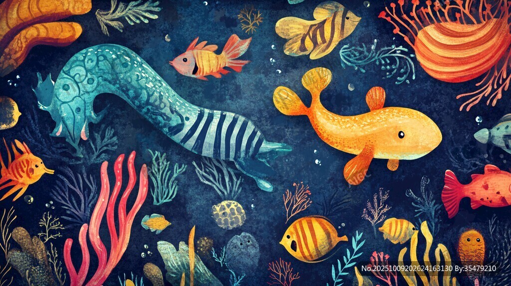 夢幻海底世界的多彩魚類