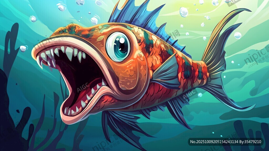 張著大嘴的奇幻深海魚