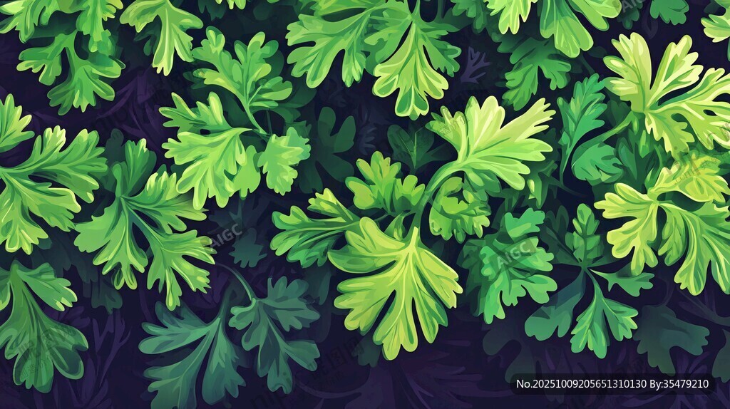 翠綠歐芹葉片背景圖案