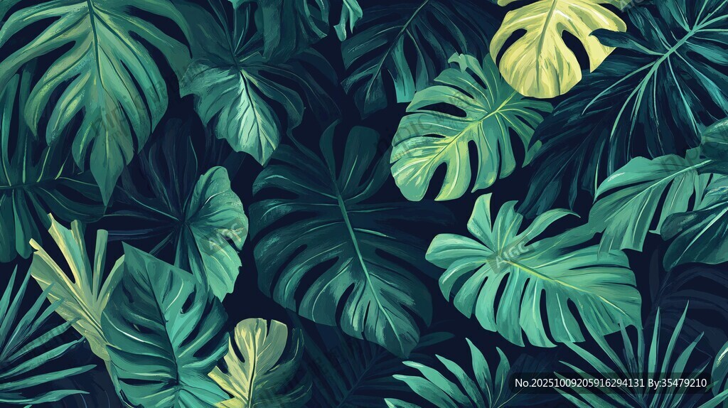 熱帶植物葉片背景圖案