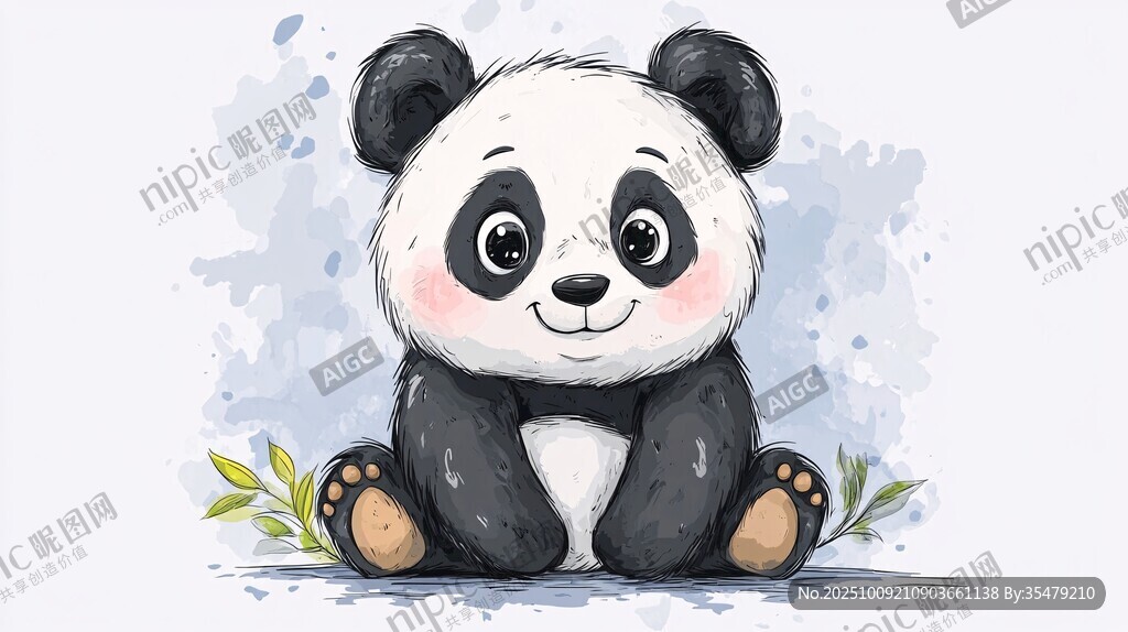 可愛熊貓插畫 萌態(tài)十足