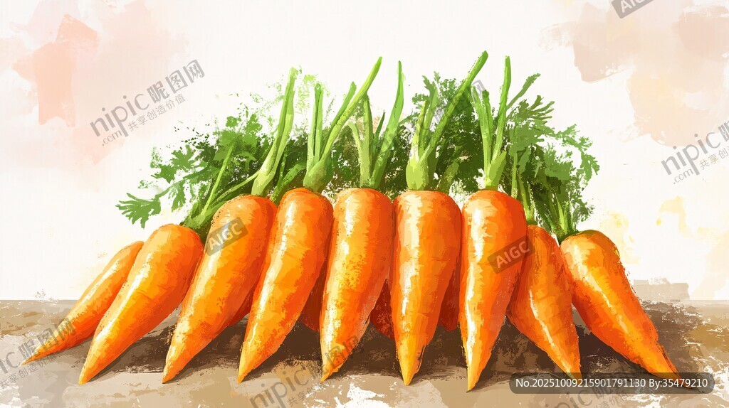 新鮮胡蘿卜堆疊 色彩明艷