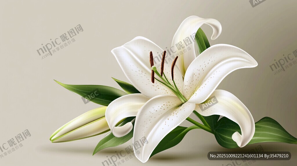 優(yōu)雅白百合綻放之美