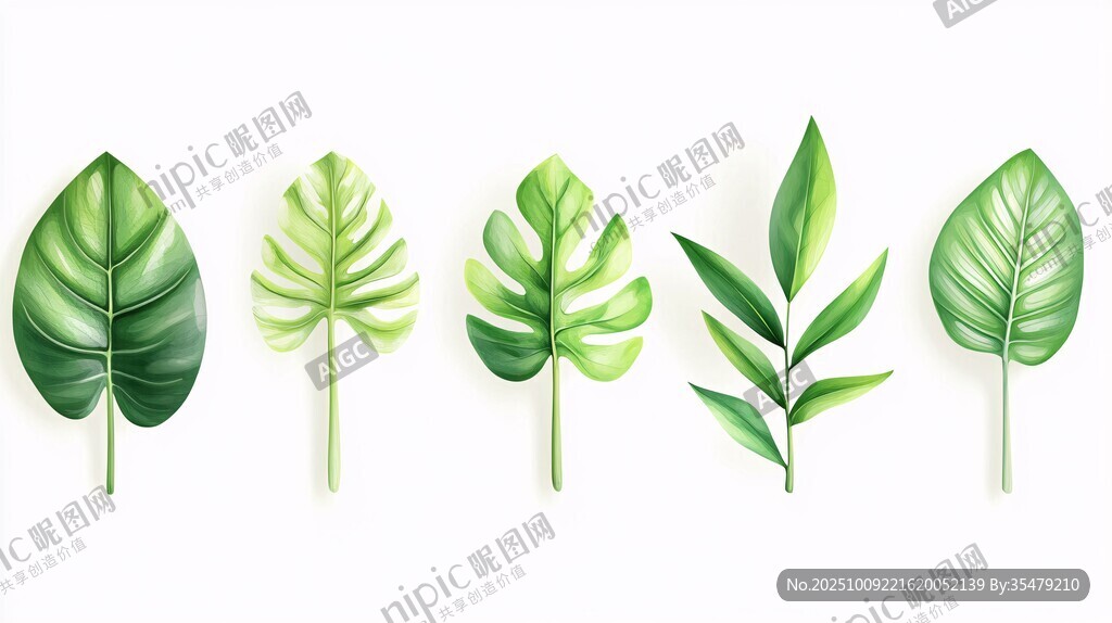 清新綠植葉片創(chuàng)意組合圖