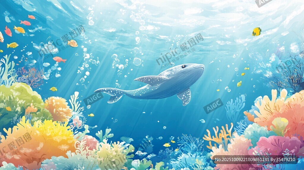 夢(mèng)幻海底世界的鯨與魚(yú)