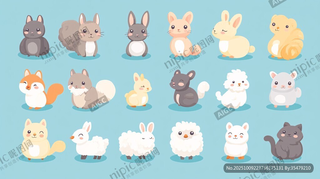 可愛萌寵動物插畫集合
