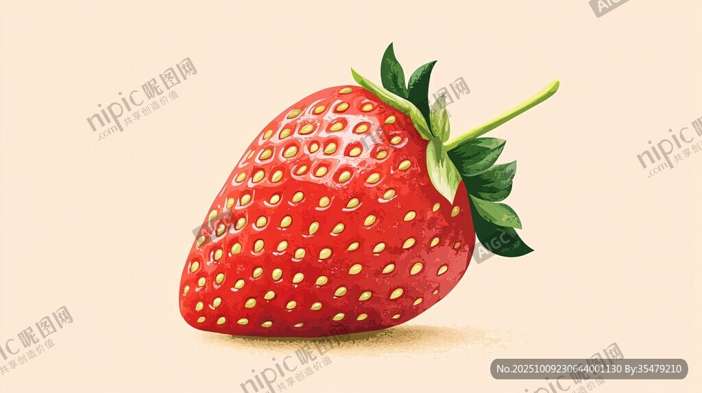 鮮艷欲滴的草莓插畫