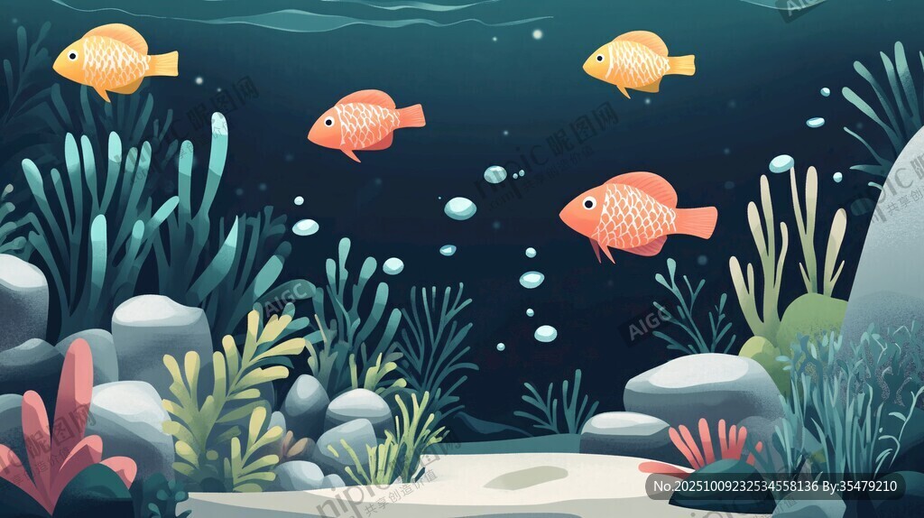 海底魚兒暢游的美妙景象