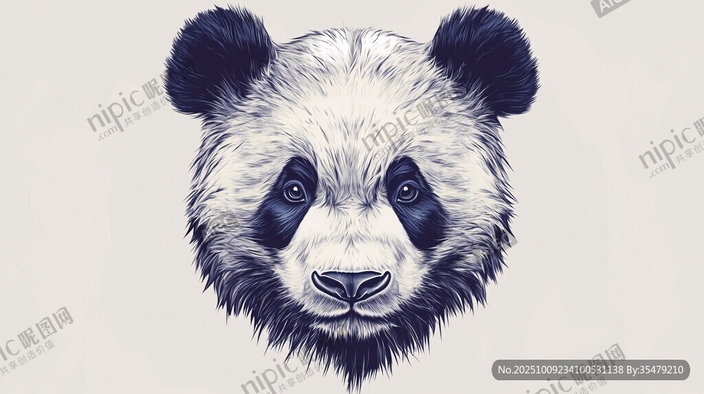 熊貓頭像插畫