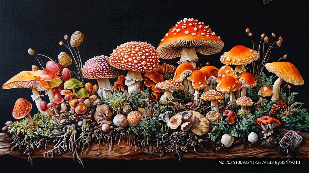 奇幻蘑菇微觀景觀世界