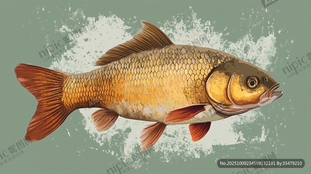 金色鯉魚插畫