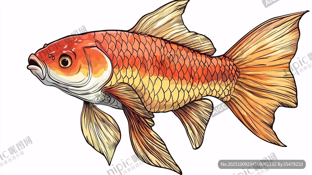 手繪金魚圖