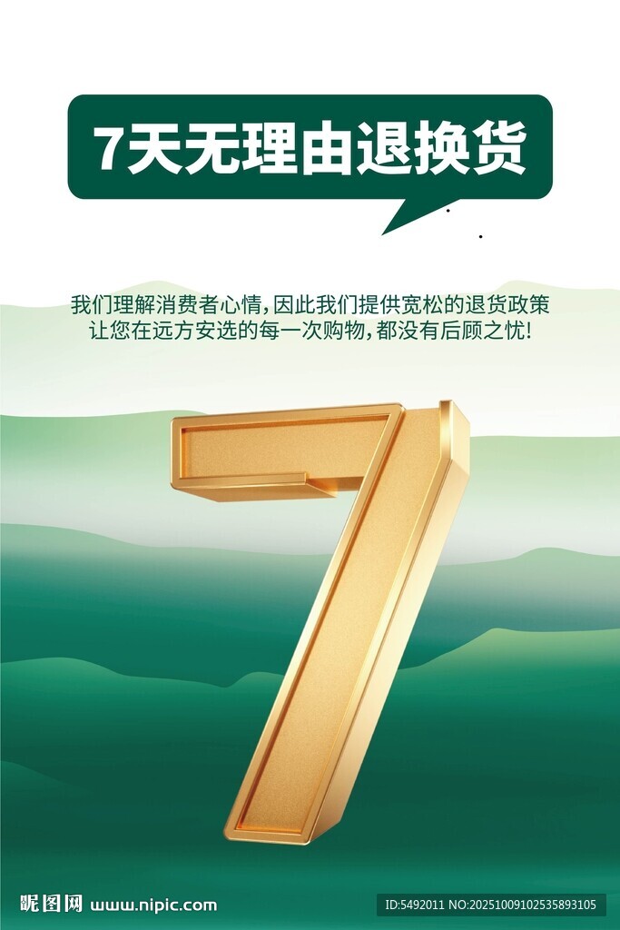 7天無理由退換貨標識