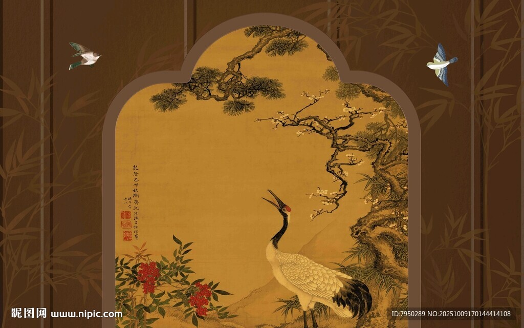 中式花鳥裝飾畫