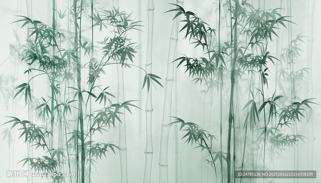 水墨竹林