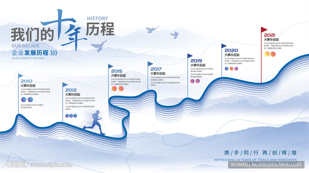 大氣企業(yè)發(fā)展歷程時間軸文化墻