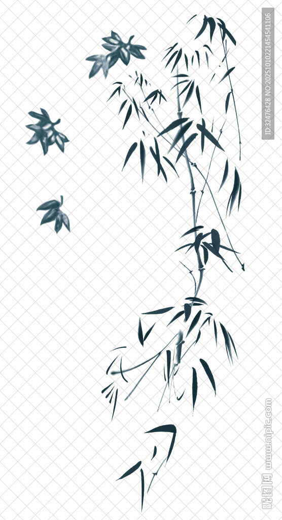 水墨風(fēng)寫意竹子插畫