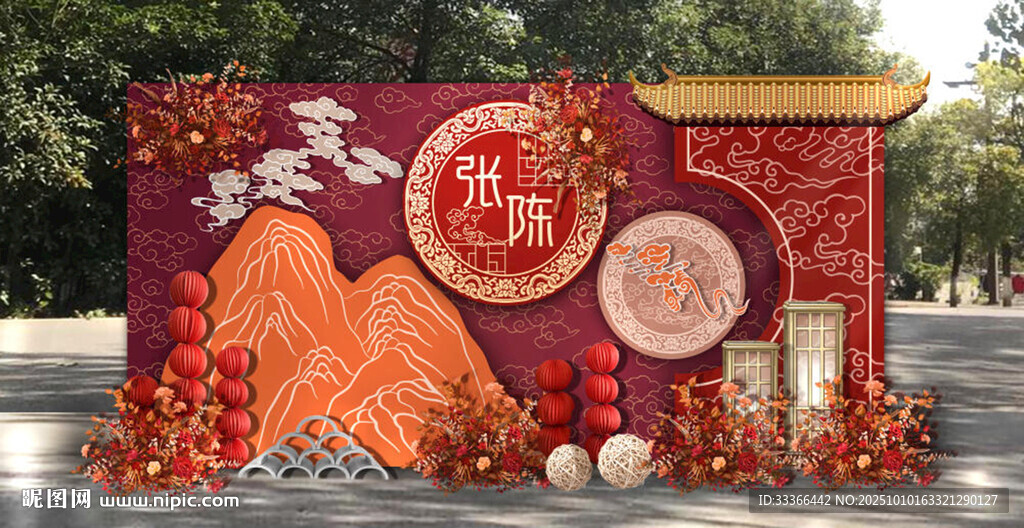 中式紅色迎賓區(qū)